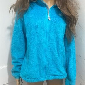 The North Face Women’s blue furry Jacket